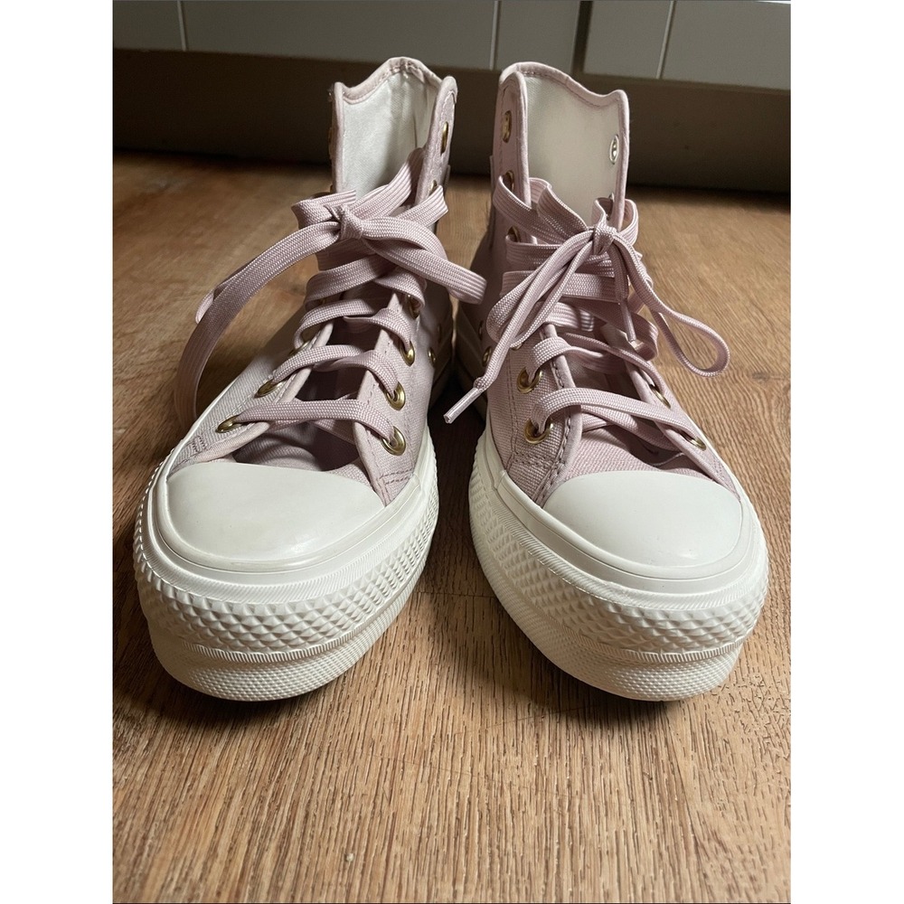 Converse Chuck Taylor All Star Lift High Top Pink Gold Platform Sneakers A10431C - Picture 11 of 13